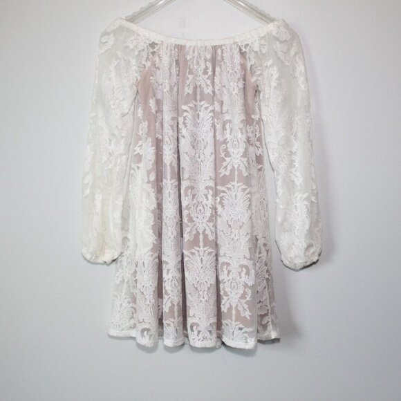 For Love & Lemons Lace Off the Shoulder Mini Dress San Marcos White Small H13721 - Picture 7 of 10